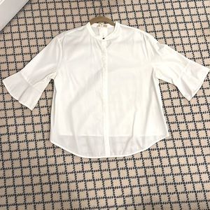 Maje Flared Cuff Poplin Charly Shirt. Size 3. White